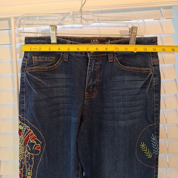 L& B Size 6 Embroidered Boyfriend Jeans - Picture 4 of 12